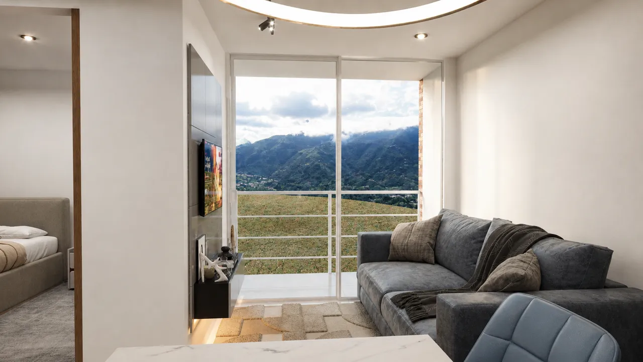 Sala con vista al Cerro de La Cantera